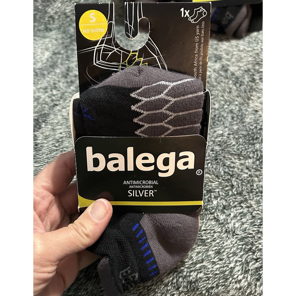 Balega Antimicrobial Silver Black Small No Show Unisex Socks  (SC1)